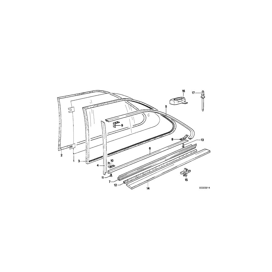 Genuine BMW 51361834169 E21 Molding Left (Inc. 318, 318i & 323i)