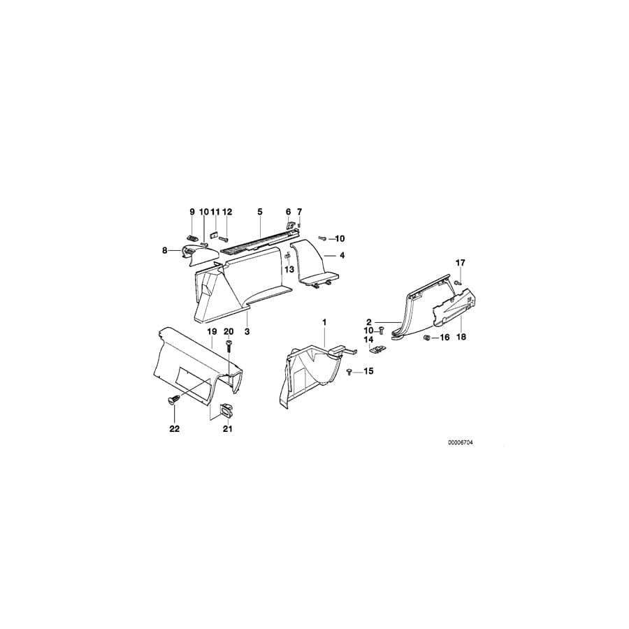 Genuine BMW 51478149051 E34 Trim Panel Left SILBERGRAU (Inc. 530i, 518i & 540i)