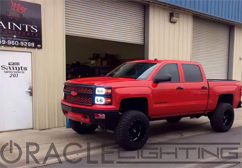 ORACLE Lighting Oracle Chevy Silverado 14-15 Halo Kit Non-Projector Style - ColorSHIFT w/ BC1 Controller