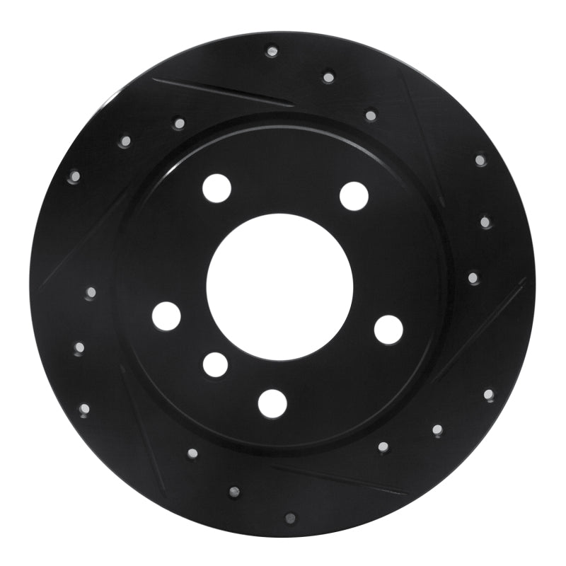 R1 Concepts R1 91-99 BMW 323I Rear Right Drilled & Slotted Black Brake Rotor
