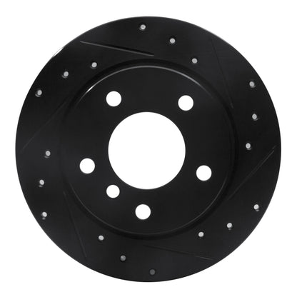 R1 Concepts R1 91-99 BMW 323I Rear Right Drilled & Slotted Black Brake Rotor