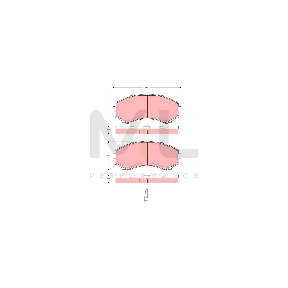 TRW Gdb3254 Brake Pad Set With Acoustic Wear Warning, With Accessories