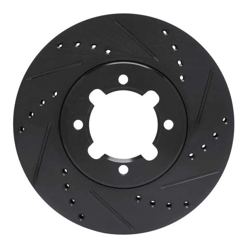 R1 Concepts R1 83-84 Toyota Cressida Front Right Drilled & Slotted Black Brake Rotor