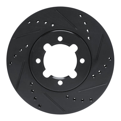 R1 Concepts R1 83-84 Toyota Cressida Front Right Drilled & Slotted Black Brake Rotor