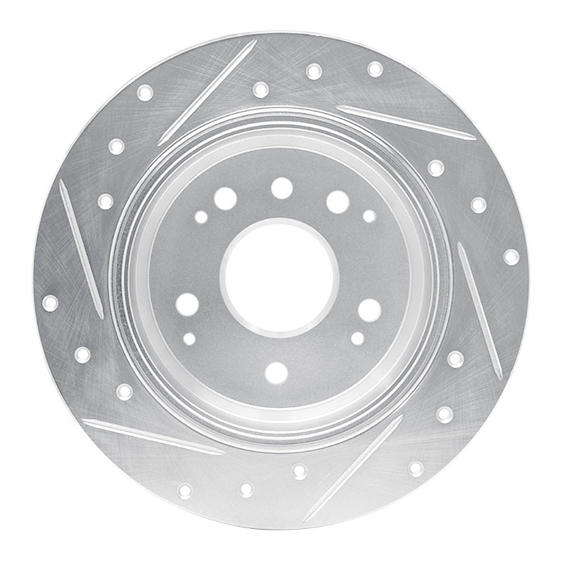 R1 Concepts R1 99-11 Acura TL Rear Right Drilled & Slotted Silver Brake Rotor