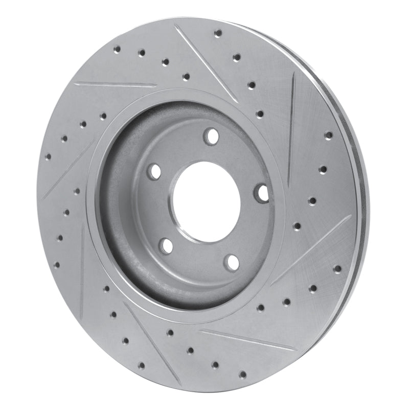 R1 Concepts R1 98-06 Jaguar XJR Front Left Drilled & Slotted Silver Brake Rotor