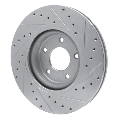R1 Concepts R1 98-06 Jaguar XJR Front Left Drilled & Slotted Silver Brake Rotor