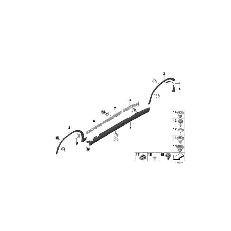 Genuine BMW 51779491688 F39 Right Door Sill Cover (Inc. X2 18i, X2 28iX & X2 18d)