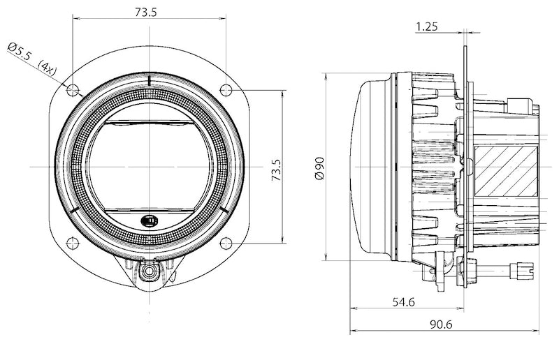 Hella 90mm LED L4060 Fog Light Module