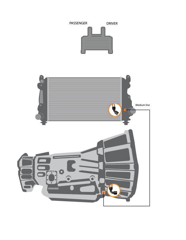 Fleece Performance 01-05 GM 2500/3500 Duramax Replacement Transmission Line (LB7/LMM) - Medium Line