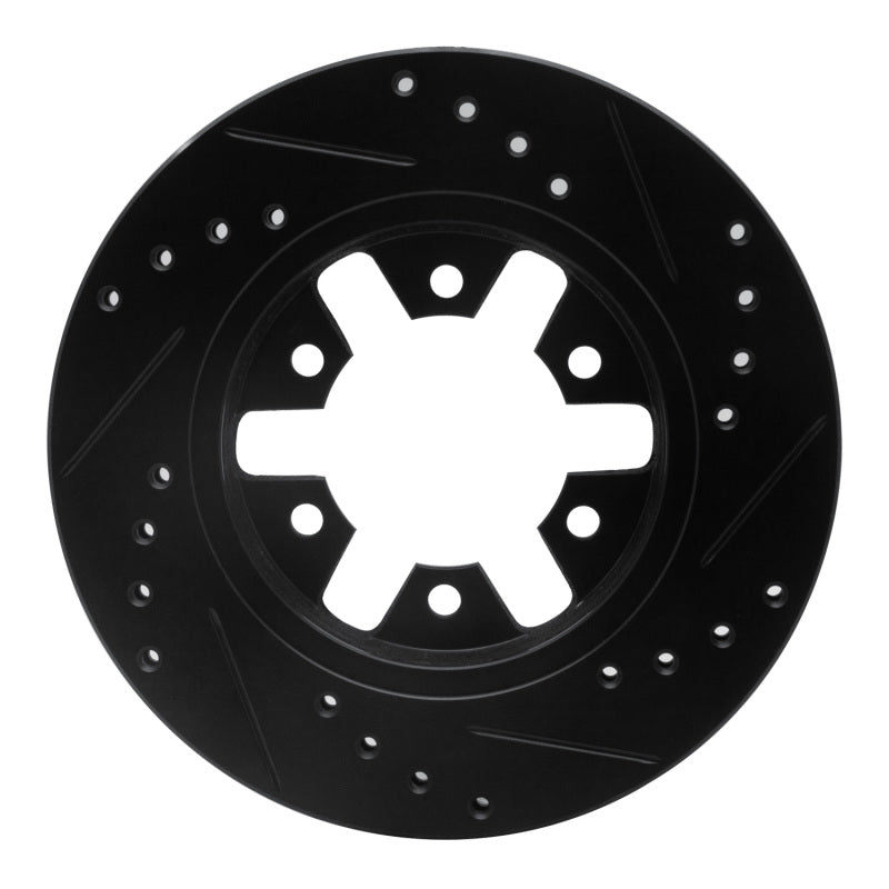 R1 Concepts R1 85-97 Nissan 720 DATSUN Front Left Drilled & Slotted Black Brake Rotor