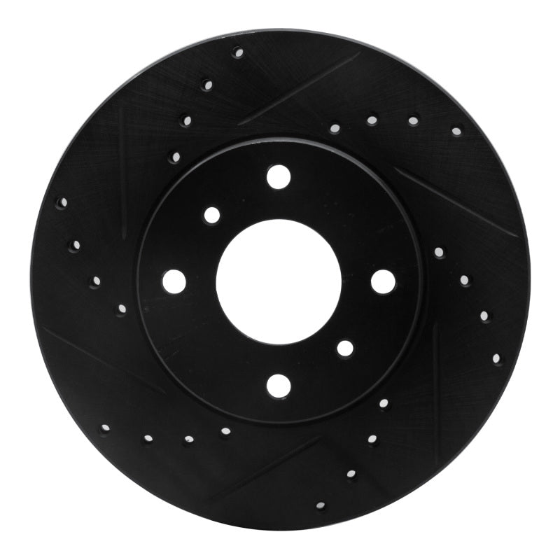 R1 Concepts R1 93-06 Infiniti G20 Front Left Drilled & Slotted Black Brake Rotor