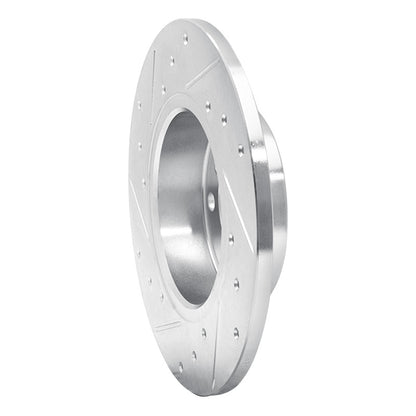 R1 Concepts R1 95-98 BMW 318TI Front Right Drilled & Slotted Silver Brake Rotor