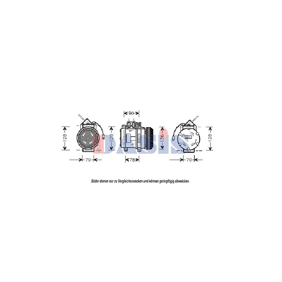 AKS Dasis 851412N Compressor, Air Conditioning for Porsche 911