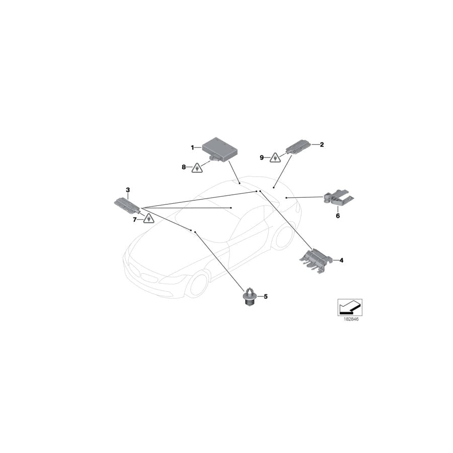 Genuine BMW 61359128258 E93 Bracket For Ferrite Antenna In Trunk (Inc. 320i, M3 & 320d)