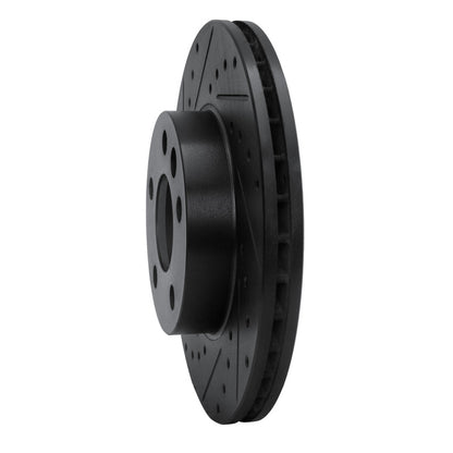 R1 Concepts R1 96-00 Volkswagen EuroVan Front Left Drilled & Slotted Black Brake Rotor