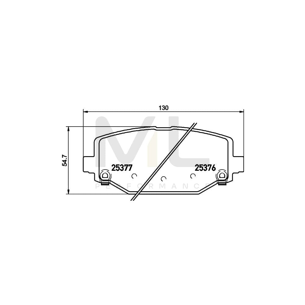 Hella 8DB 355 020-311 Brake Pad Set With Acoustic Wear Warning, With Accessories | ML Performance Car Parts