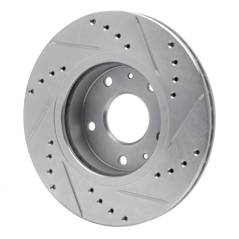 R1 Concepts R1 02-05 Land Rover Freelander Front Left Drilled & Slotted Silver Brake Rotor