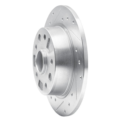 R1 Concepts R1 88-92 Ford Probe Rear Left Drilled & Slotted Silver Brake Rotor