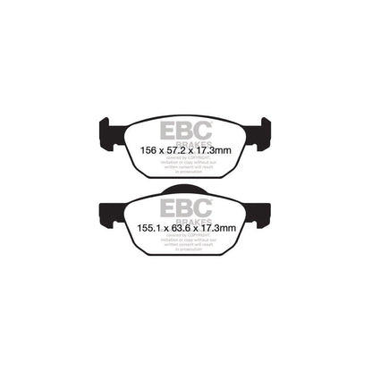 EBC PD13KF837 Honda Civic Yellowstuff Front Brake Pad & GD Disc Kit - ATE Caliper