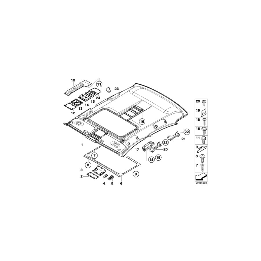 Genuine BMW 51447149774 E65 E67 E66 Console Insert, Rear ANTHRAZIT (Inc. 745d, 740Li & 730i)
