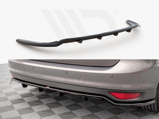 Maxton Design FO-CMAX-2-RD1T+RD2T Central Rear Splitter (vertical Bars) Ford C-Max MK2 (2010-2014) | ML Performance UK Car Parts