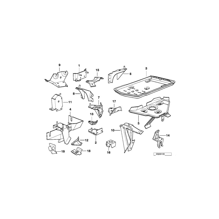 Genuine BMW 41141978993 E34 Support Battery Carrier (Inc. 518i, 525i & 518g)
