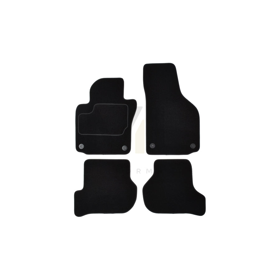 CUSTOPOL Tailored VW175P Floor mat set Textile, Front and Rear, Quantity: 4, Black