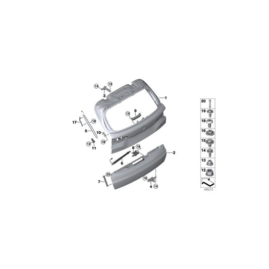 Genuine BMW 51247473097 G05 Support, Trunk Lid, Bottom (Inc. X5 40i, X5 45eX & X5 40iX)