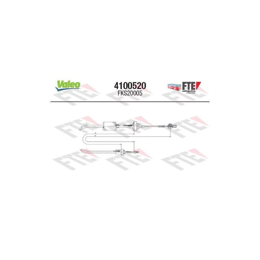FTE 4100520 Clutch Cable for Renault 19