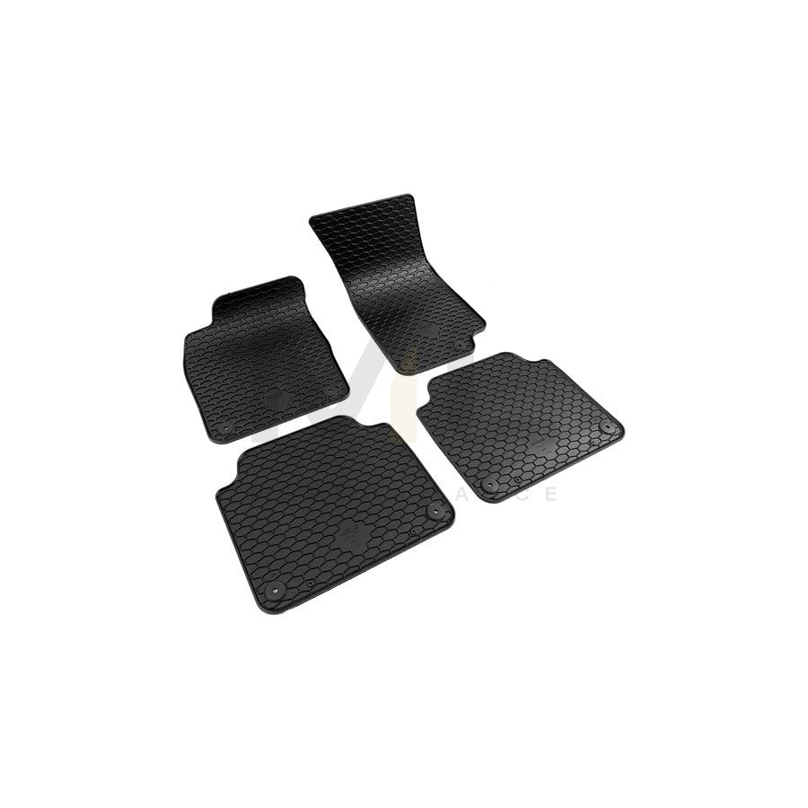 WALSER RubberLine 50874 Floor mat set Elastomer, Front and Rear, Quantity: 4, Black