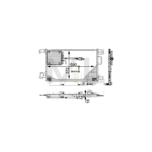 MAHLE ORIGINAL AC 661 000P Air conditioning condenser suitable for MERCEDES-BENZ C-Class with dryer | ML Performance Car Parts