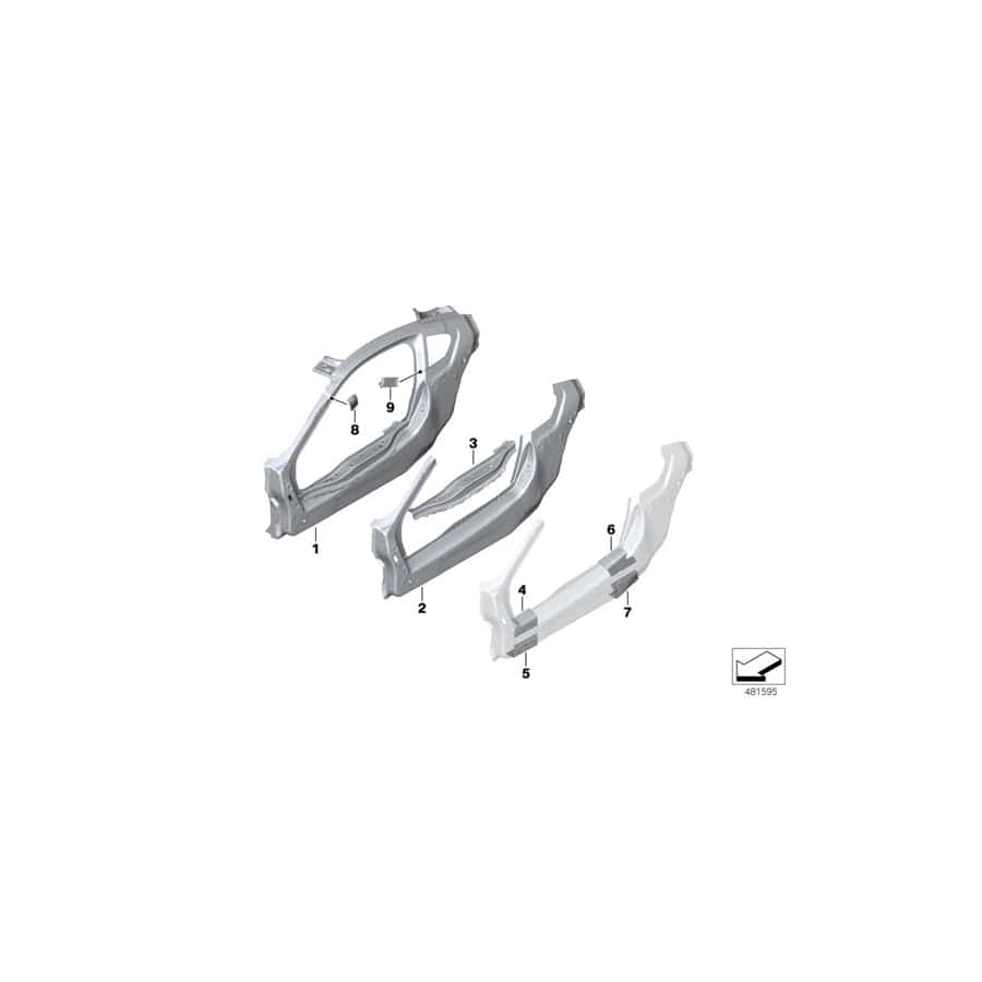Genuine BMW 41007371940 Side Frame, Complete, Right (Inc. i8)