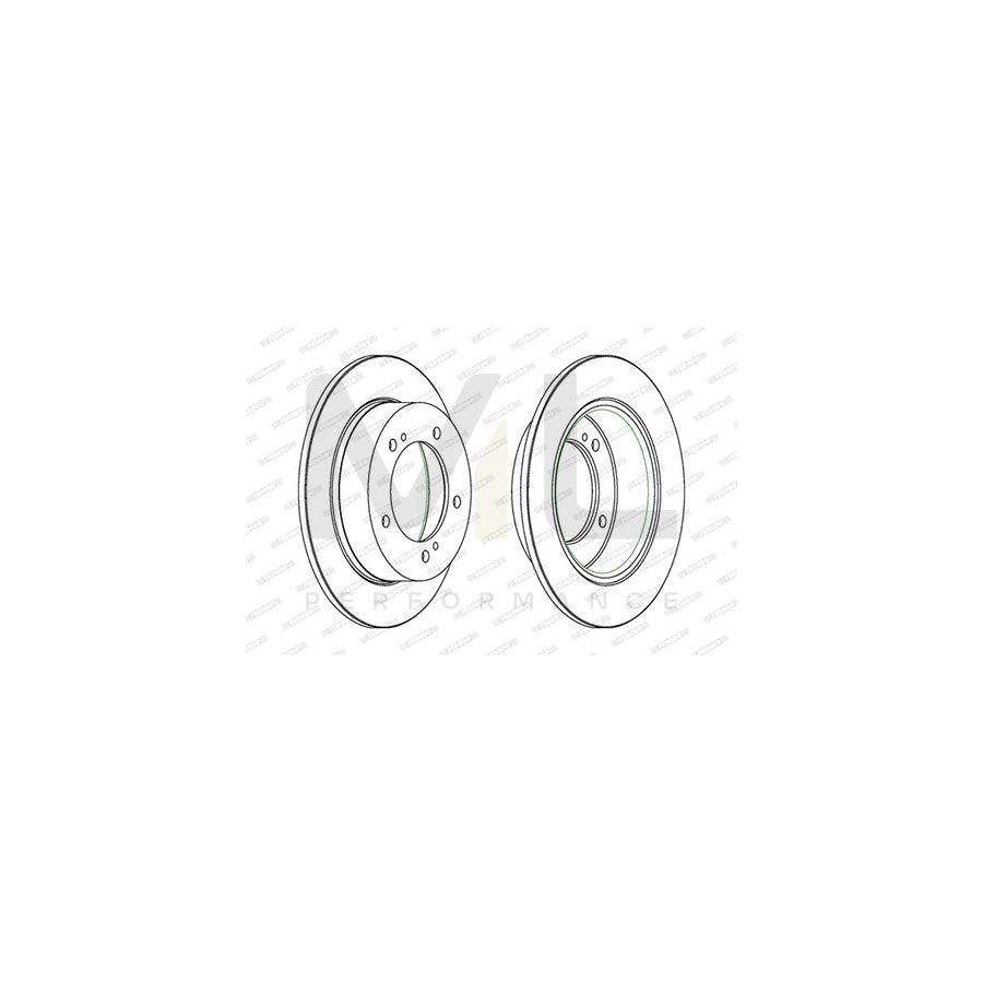 Ferodo Premier DDF233 Brake Disc Solid, Without Bolts/Screws  - Pair