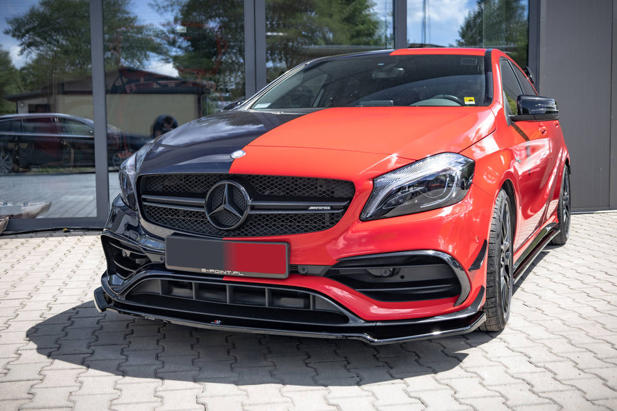 Maxton Design Mercedes Benz A45 AMG Aero W176 Facelift Front Splitter V.2