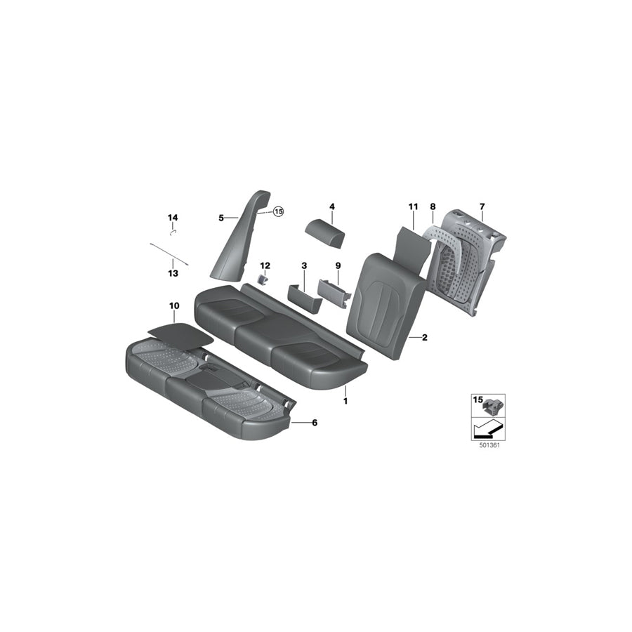 Genuine BMW 52209495823 G05 Foam Part Seat Cushion (Inc. X5 30iX, X5 45eX & X5 40iX)