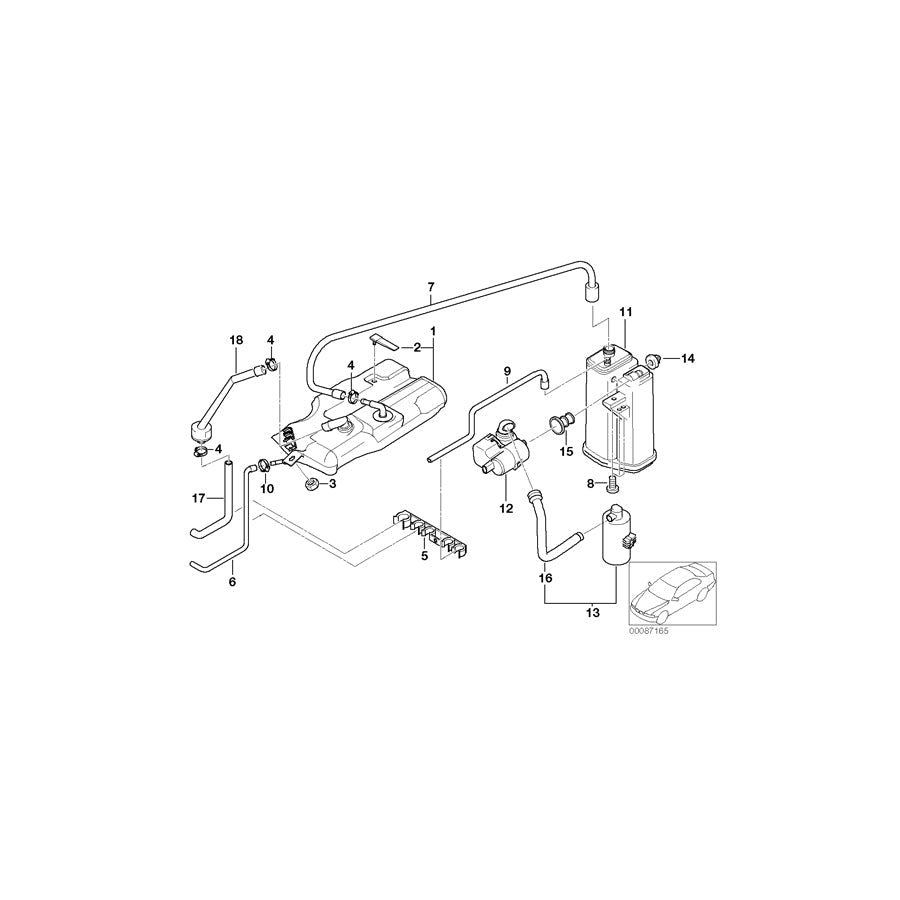Genuine BMW 16131183308 E39 Vent Pipe (Inc. 540i, M5 & 540iP)