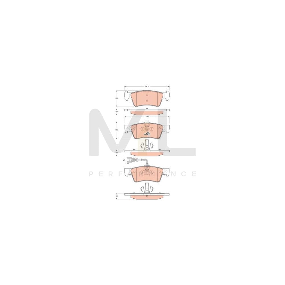 TRW Cotec Gdb1671 Brake Pad Set Incl. Wear Warning Contact