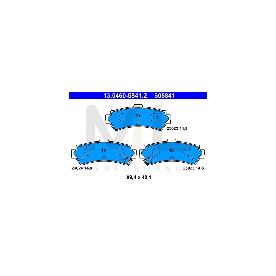 ATE 13.0460-5841.2 Brake pad set for NISSAN ALMERA with acoustic wear warning