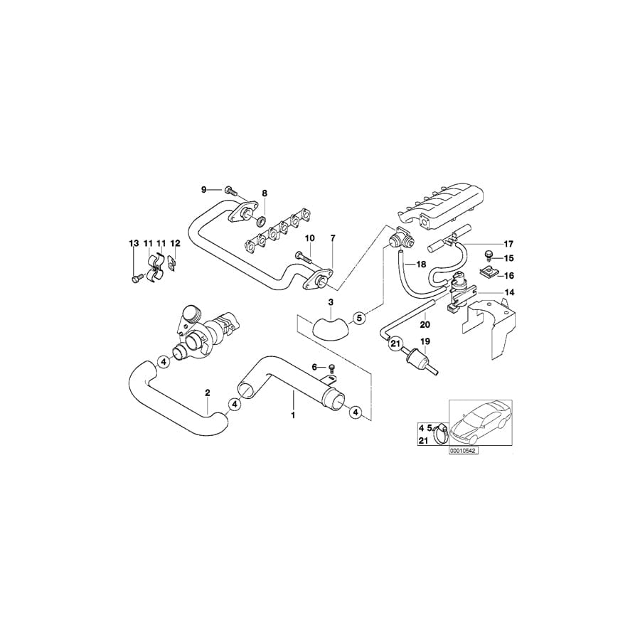 Genuine BMW 11617801549 E39 E38 Pressure Hose Assy (Inc. 525tds, 525td & 725tds)