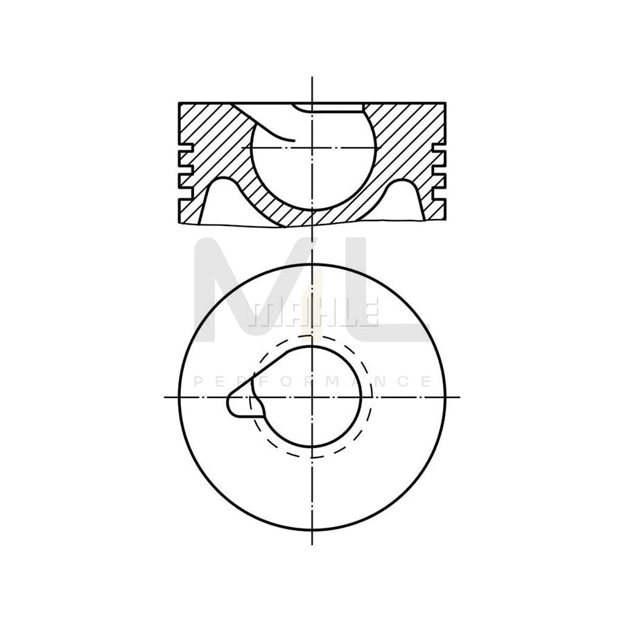 MAHLE ORIGINAL 530 05 00 Piston 120,0 mm, with piston ring carrier, without cooling duct | ML Performance Car Parts