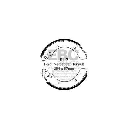 EBC 5117 Ford Hyundai Mercedes-Benz Renault Rear Brake Shoes 1 | ML Performance UK Car Parts