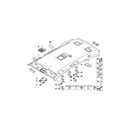 Genuine BMW 51446960322 E61 Cover,Susp. Loop F Dividing Net, Rig HImmELGRAU (Inc. 520d, 535xi & M5)