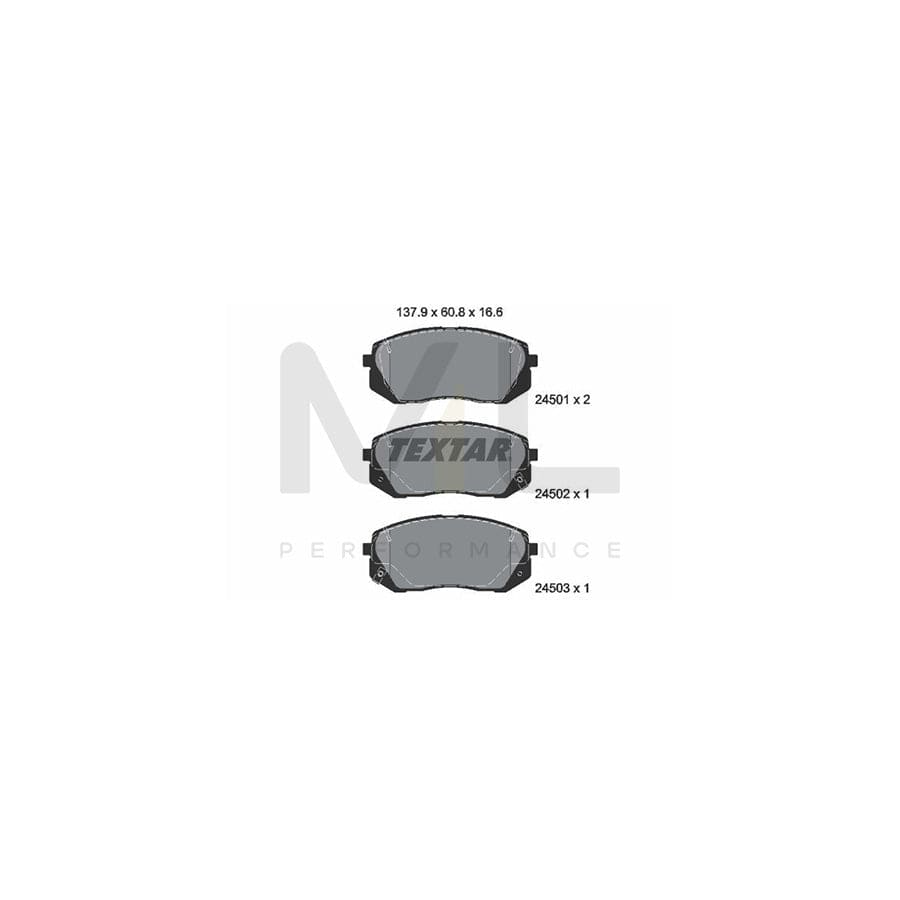 TEXTAR 2450101 Brake pad set with acoustic wear warning