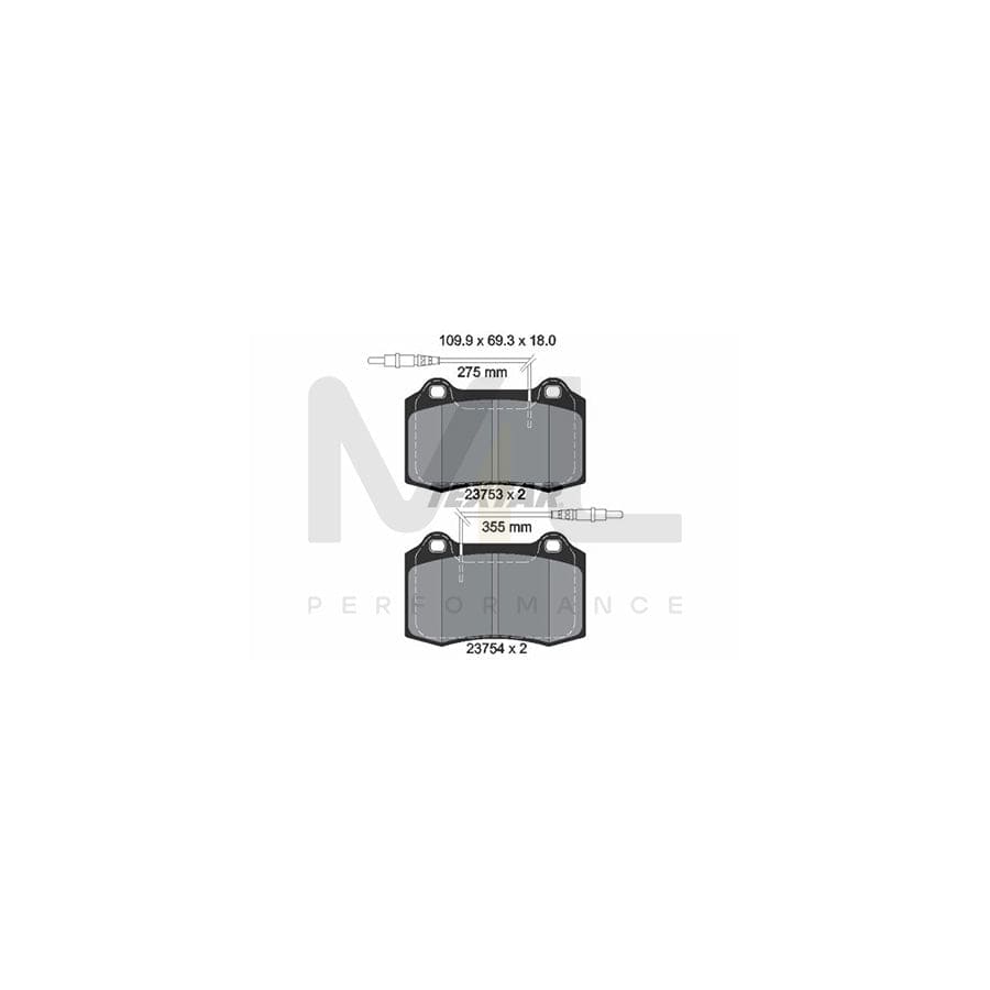 TEXTAR 2375301 Brake pad set for PEUGEOT 406 Coupe with integrated wear warning contact