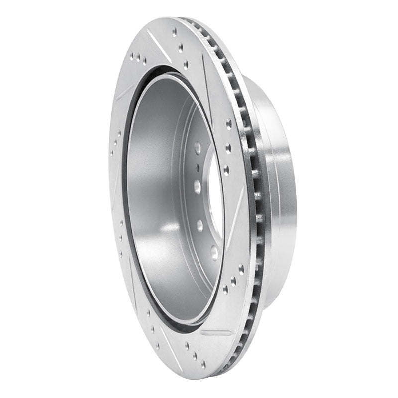 R1 Concepts R1 10-24 Lexus GX460 Rear Left Drilled & Slotted Silver Brake Rotor