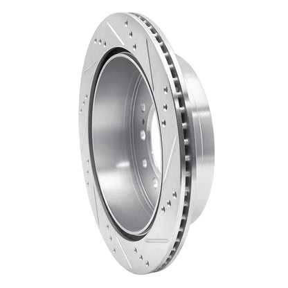 R1 Concepts R1 10-24 Lexus GX460 Rear Left Drilled & Slotted Silver Brake Rotor