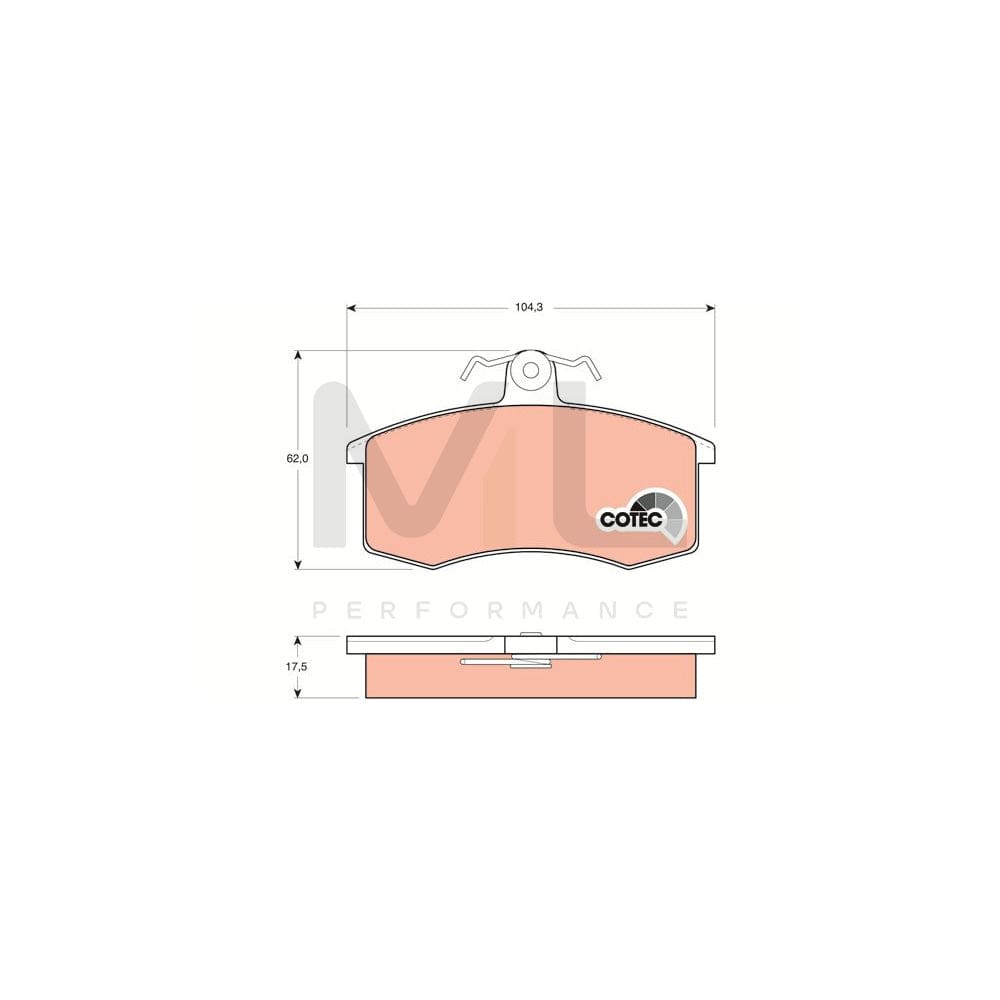 TRW Cotec Gdb469 Brake Pad Set Not Prepared For Wear Indicator, With Brake Caliper Screws, With Accessories