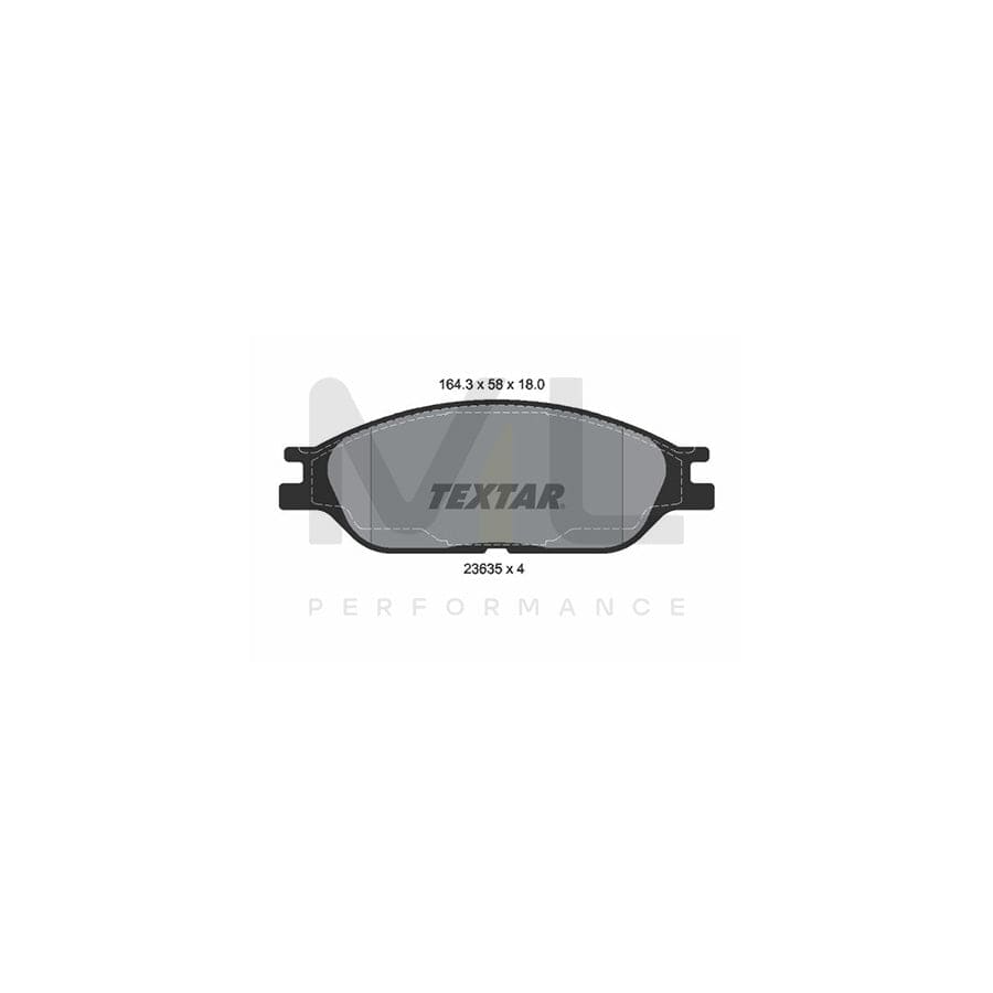 TEXTAR 2363501 Brake pad set for FORD USA Windstar (A3) not prepared for wear indicator