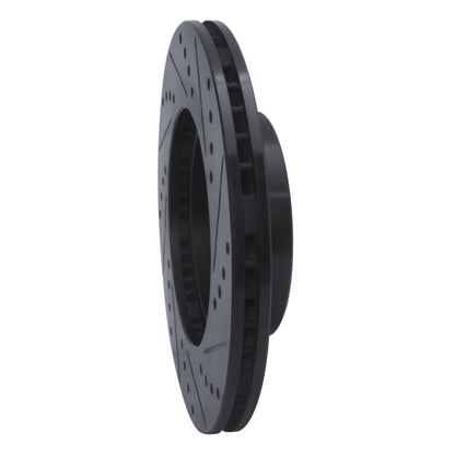 R1 Concepts R1 91-97 Toyota Previa Front Left Drilled & Slotted Black Brake Rotor
